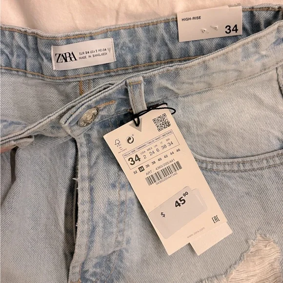zara light wash jean shorts - Picture 4 of 4